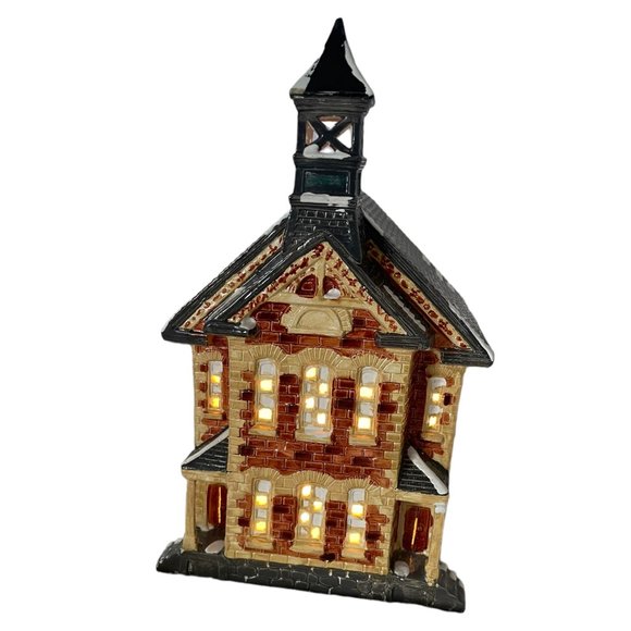 Department 56 Snow House Series Town Hall Christmas Village Piece Lighted 1984 - Picture 1 of 7